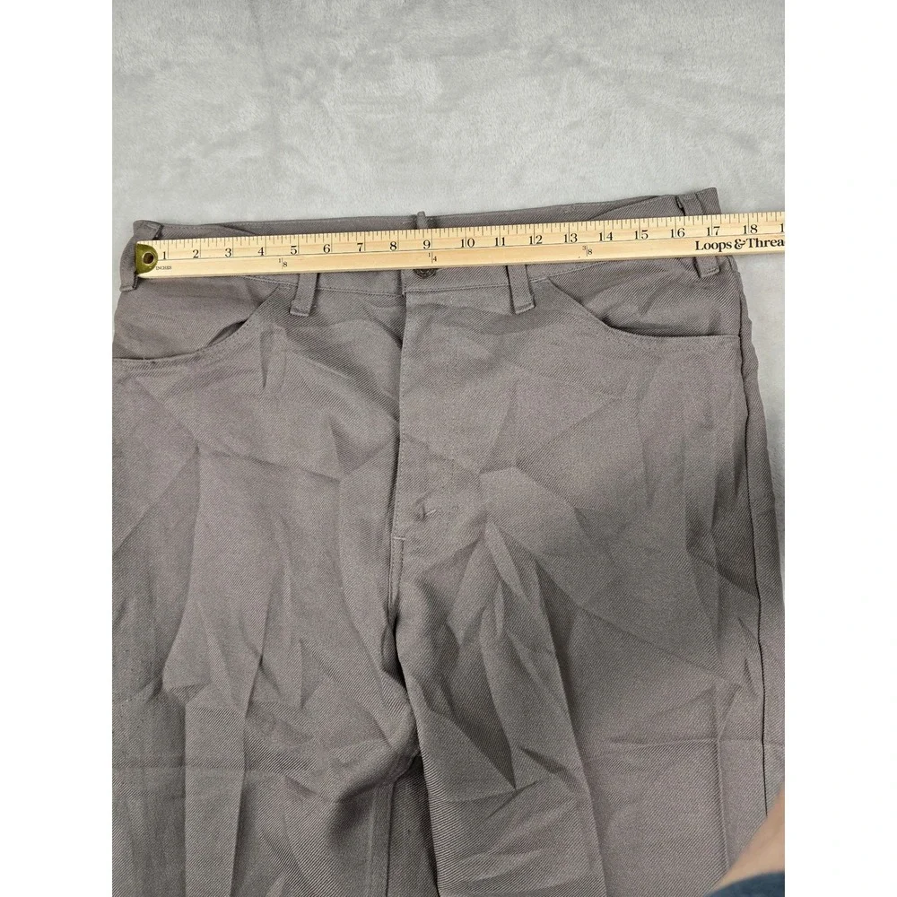 Vintage Levi Strauss Slacks Mens 35x27 Brown Talon 42‎ Zipper Trousers 70s